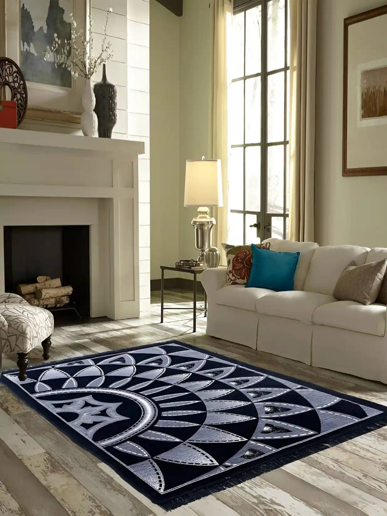 Geometric printed carpet